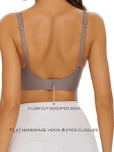 Wirefree Seamless Bra for Women Invisible Deep V Plunge Bra with Removeable Padding RosyBrown